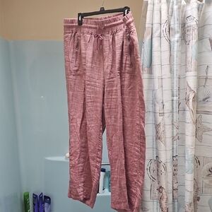 Athleta Pink Linen Pants